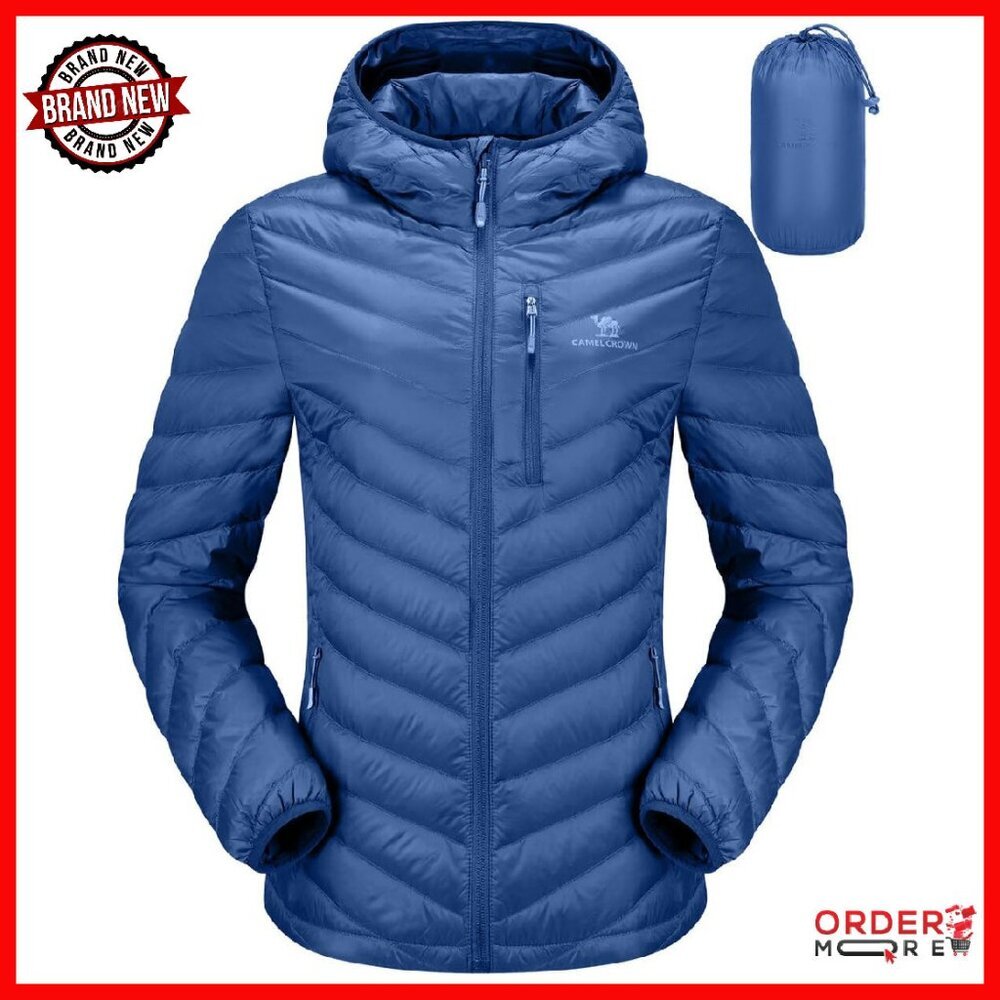 Lightweight Packable Down Puffer Jacket Hooded Wi… - image 1